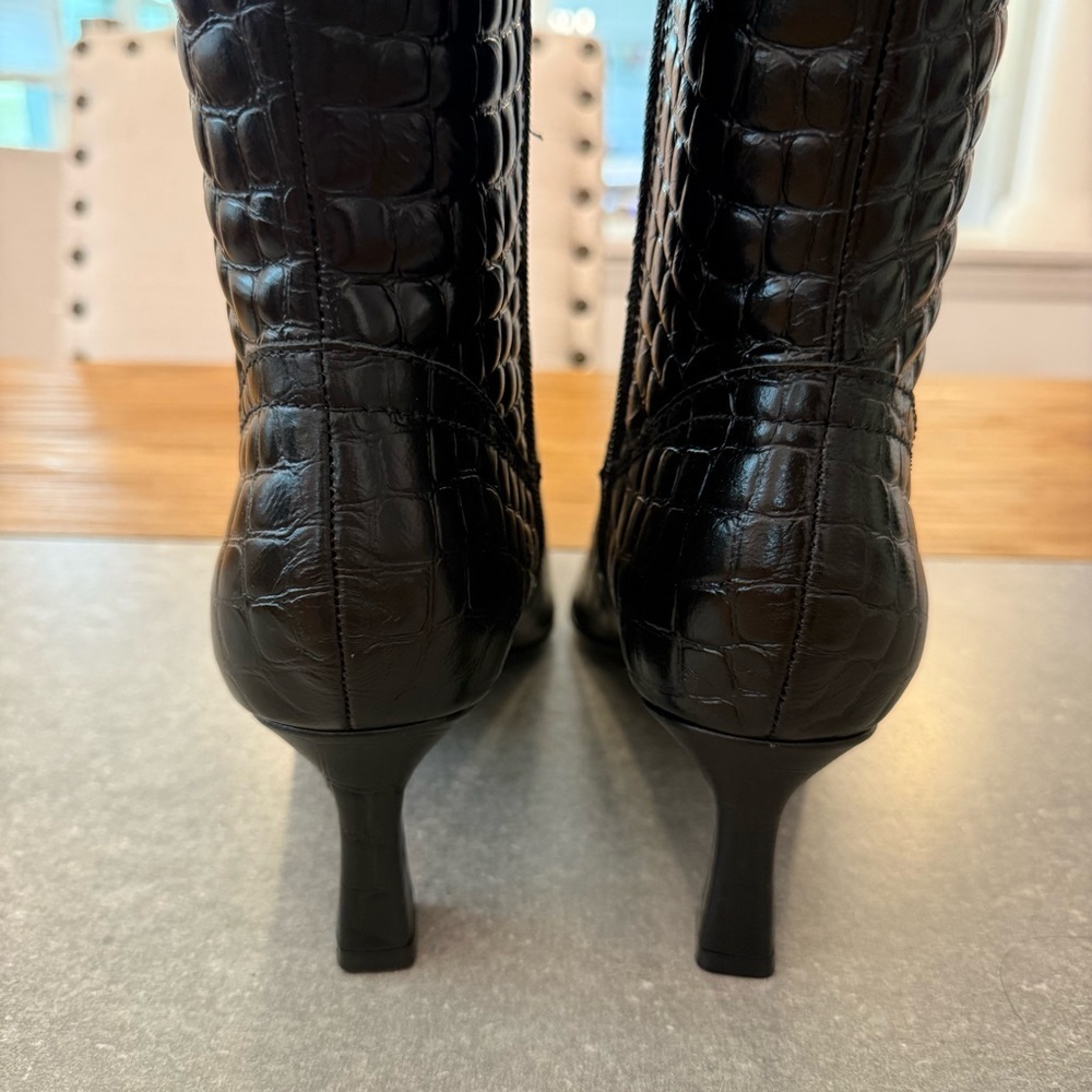 Naturalizer Deesha Croco Knee High Tall Boots Embossed Black 8.5M - Picture 8 of 14